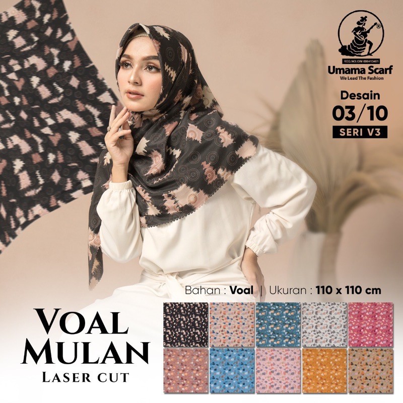 Hijab Pilih Motif Umama Scarf Voal Mulan Laser Cut Jilbab Segi Empat Termurah Segi4