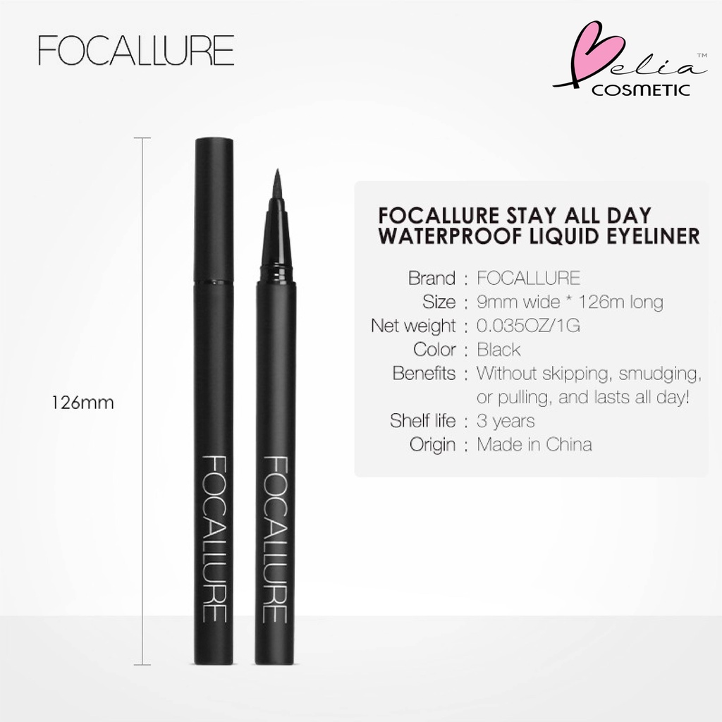 ❤ BELIA ❤ FOCALLURE Intense Eyeliner FA13 | Tahan air Black Liquid Eyeliner Pensil - Makeup | BPOM