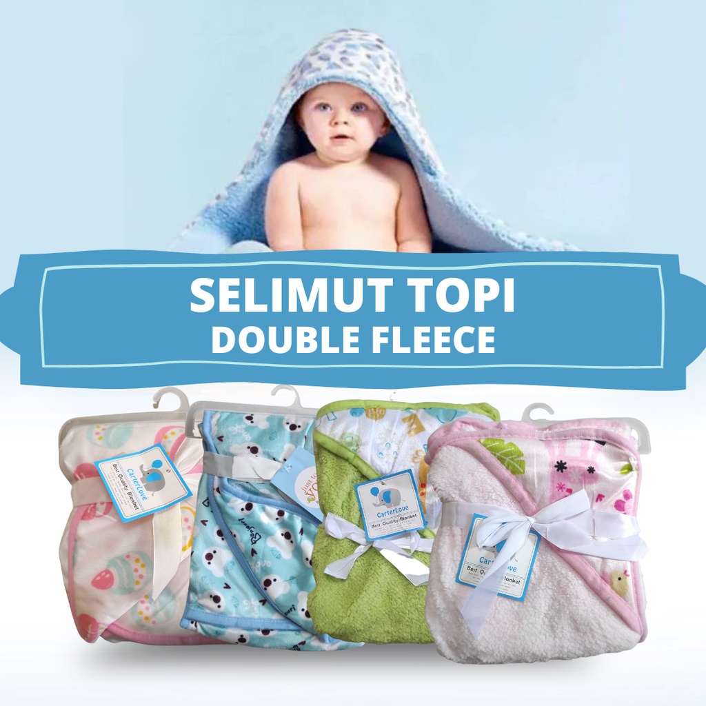 Selimut Topi Bayi Lembut Double Fleece Perlengkapan Bayi Baru Lahir Newborn