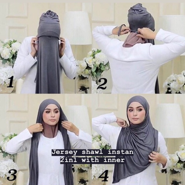 PASHMINA KAOS INSTAN + INNER ( 2in1)