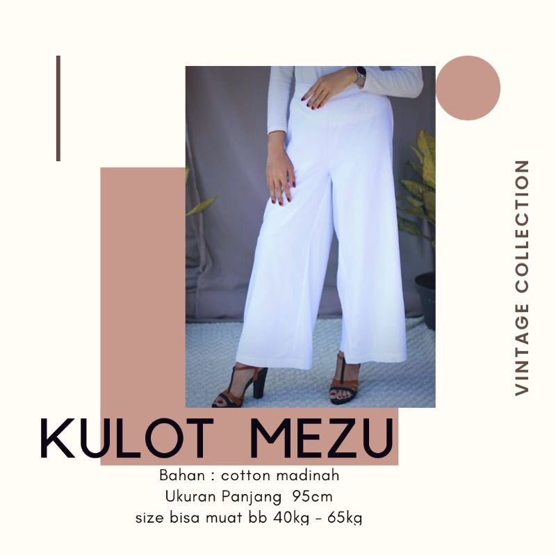 KULOT MEZU / KULOT POLOS / KULOT PUTIH / KULOT HITAM-Putih