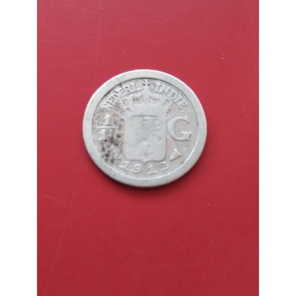 Koin Kuno Nederl Indie 1/10 Gulden tahun 1912