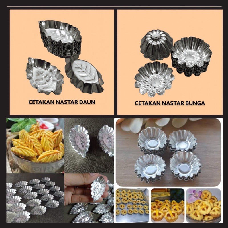 CETAKAN NASTAR 20PCS / CETAKAN PIE MINI / CETAKAN MOTIF BUNGA / CETAKAN MOTIF DAUN