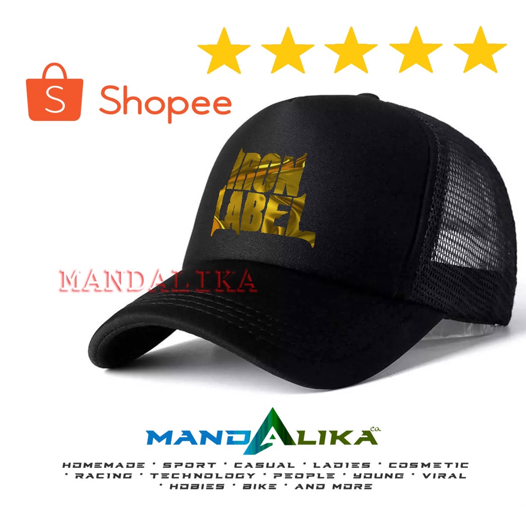 TOPI JARING TRUCKER MUSIC IBANEZ IRON LABEL GOLD FOIL