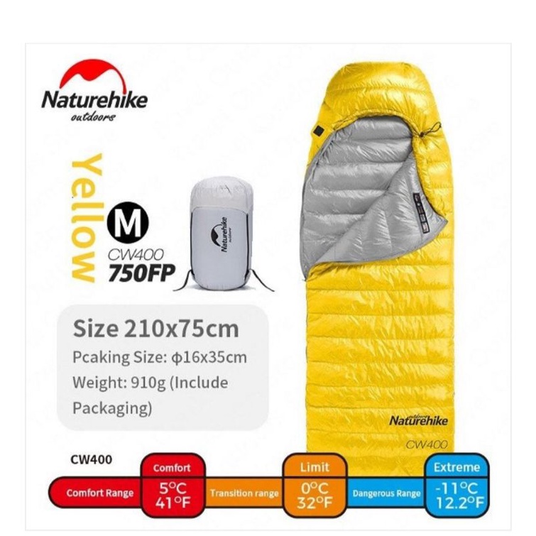 SLEEPING BAG CW400 DUCK DOWN NATUREHIKE NH18C400-D
