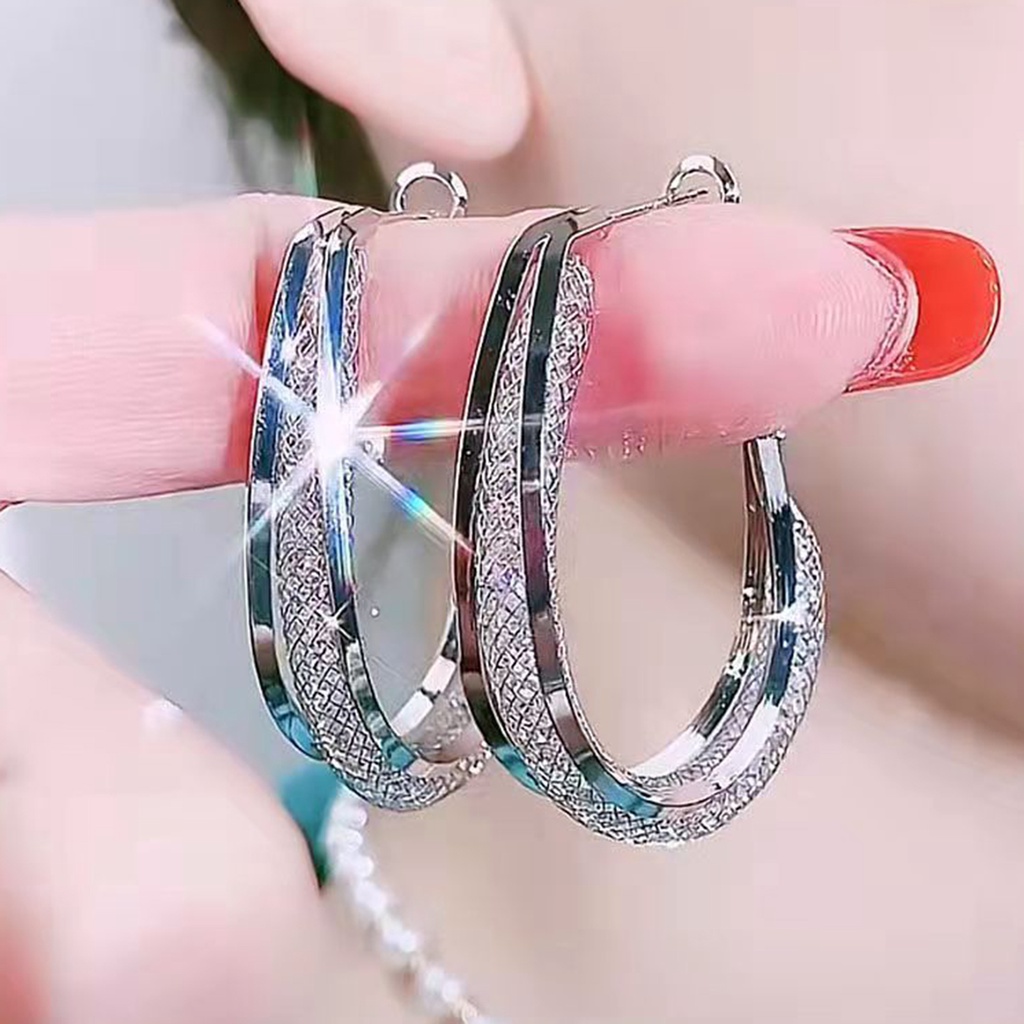 Hu Hu Hu Hu Hu Alat Bantu Pasang Kacamata♡ 1 Pasang Anting Hoop Bentuk Lingkaran Warna Kontras Untuk Perhiasan Harian