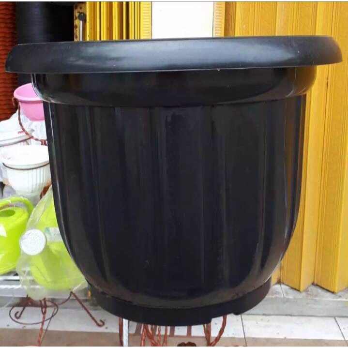 Pot 60cm Gloria hitam//Pot hitam besar//Pot plastik 60cm hitam