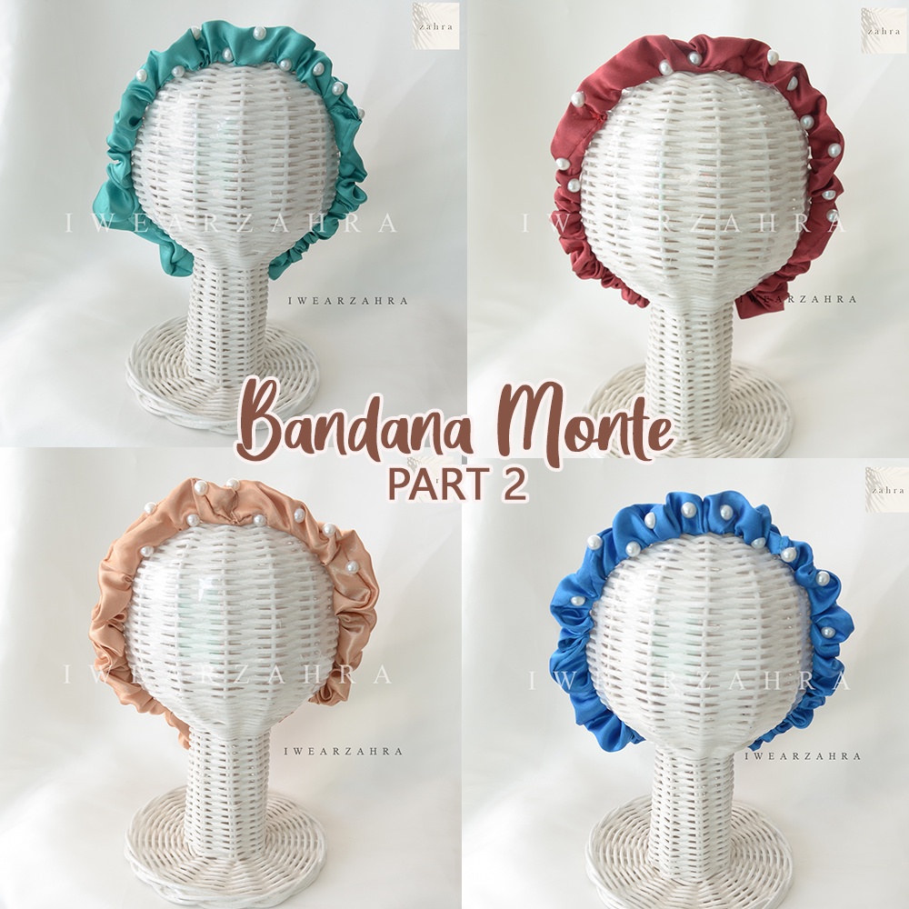 BANDANA MONTE [ PART 2 ] - Bandana Scrunchie Polos Mutiara Cantik Murah Bagus aksesoris multifungsi