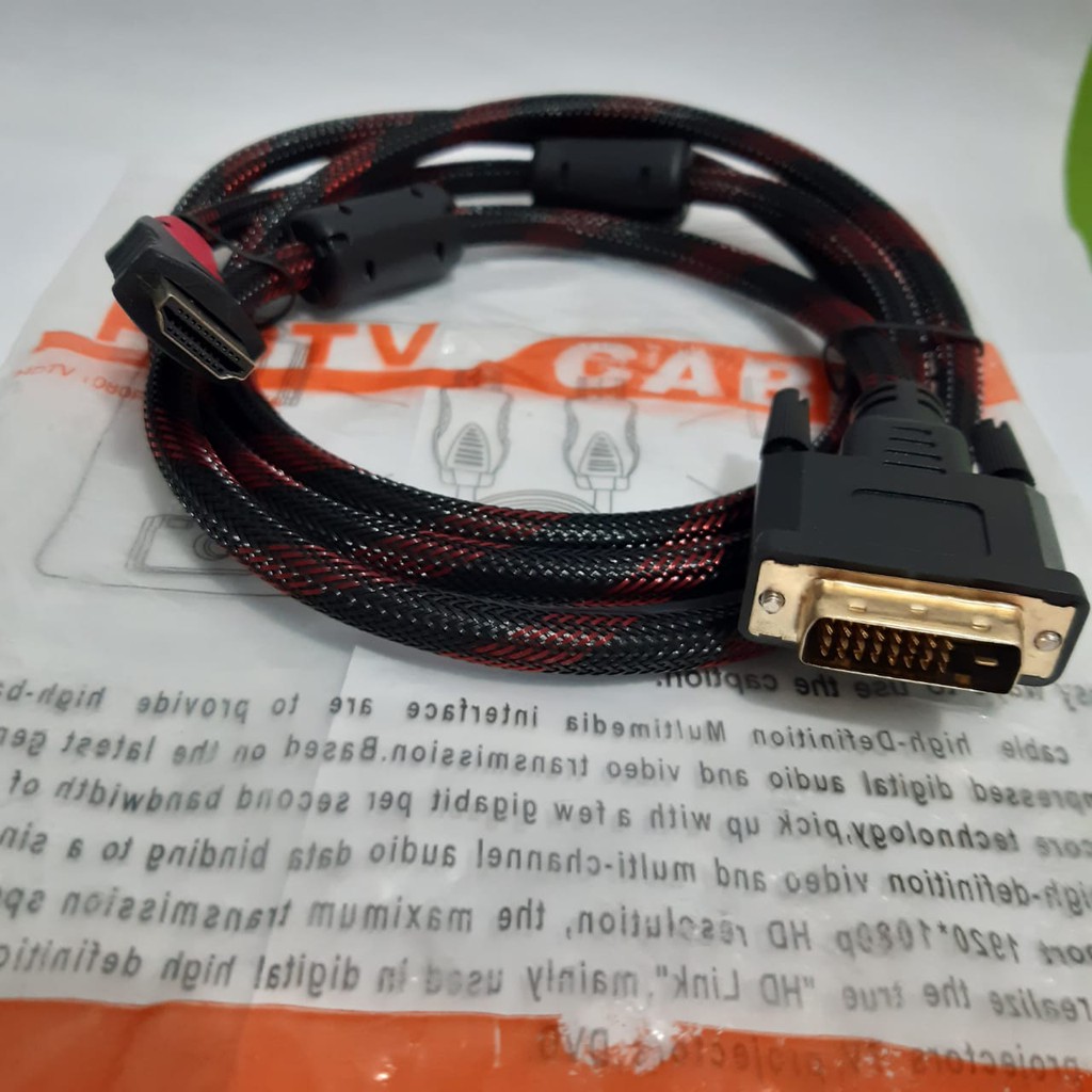 Kabel DVI 24+1 To HDMI 1,5Meter Jaring