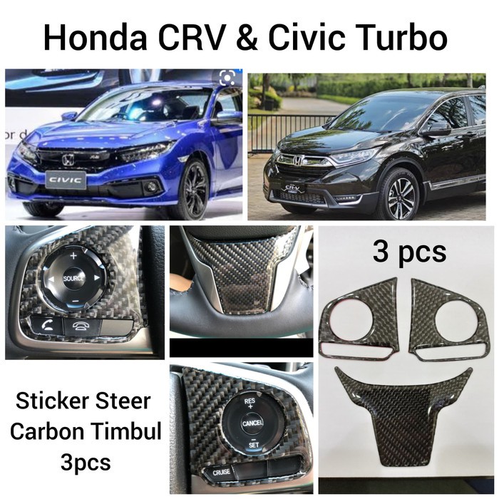 Panel button panel Crv turbo setir steer Carbon honda Civic cover