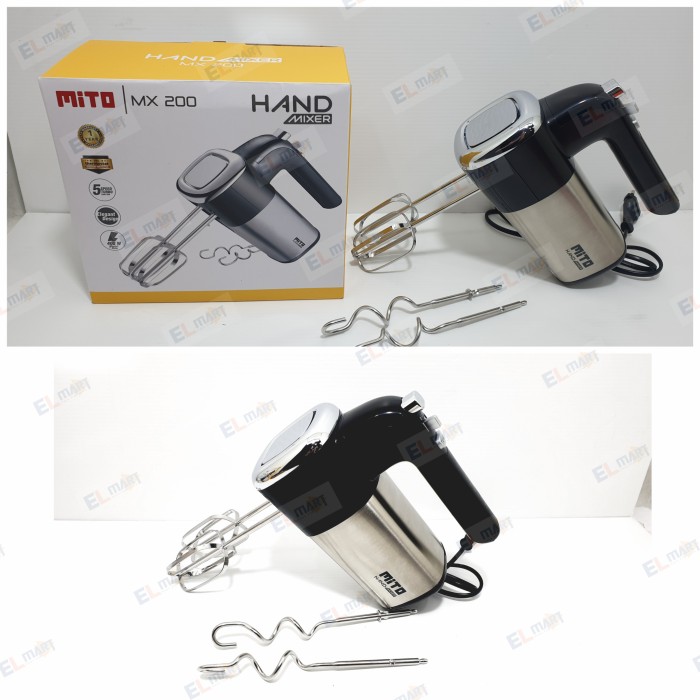 Hand Mixer Mito MX 200 - MX200 Handmixer 5 speed Turbo Stainless