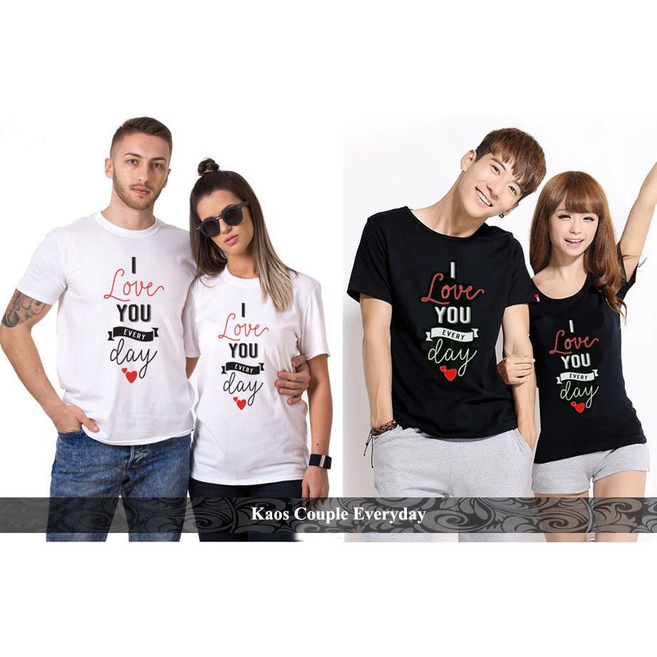 Kaos Kopel Pria Wanita Couple Murah Baju Pasangan Unik Simple