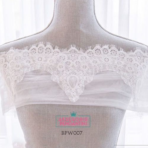 [SIAP KIRIM] BOLERO PENGANTIN LACE CARDIGAN PESTA BROKAT RENDA PUTIH BPW007