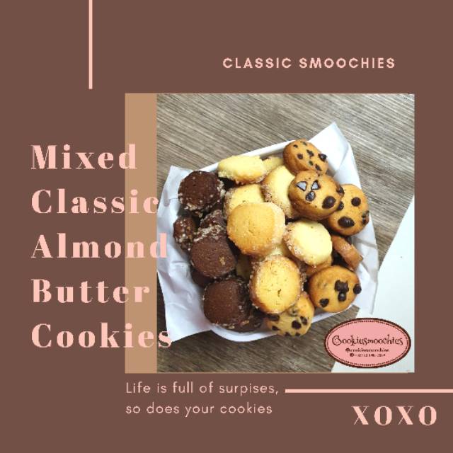 

COOKIESMOOCHIES Almond Butter Cookies Mixed Classic Kue Kering Enak Sehat Halal