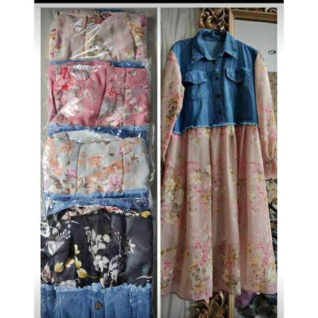 Tunik jeans mix ceruty import