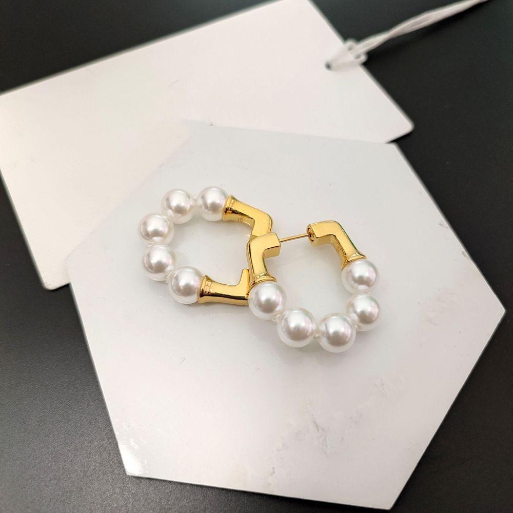 Anting Liontin Mutiara Bahan Alloy Untuk Wanita