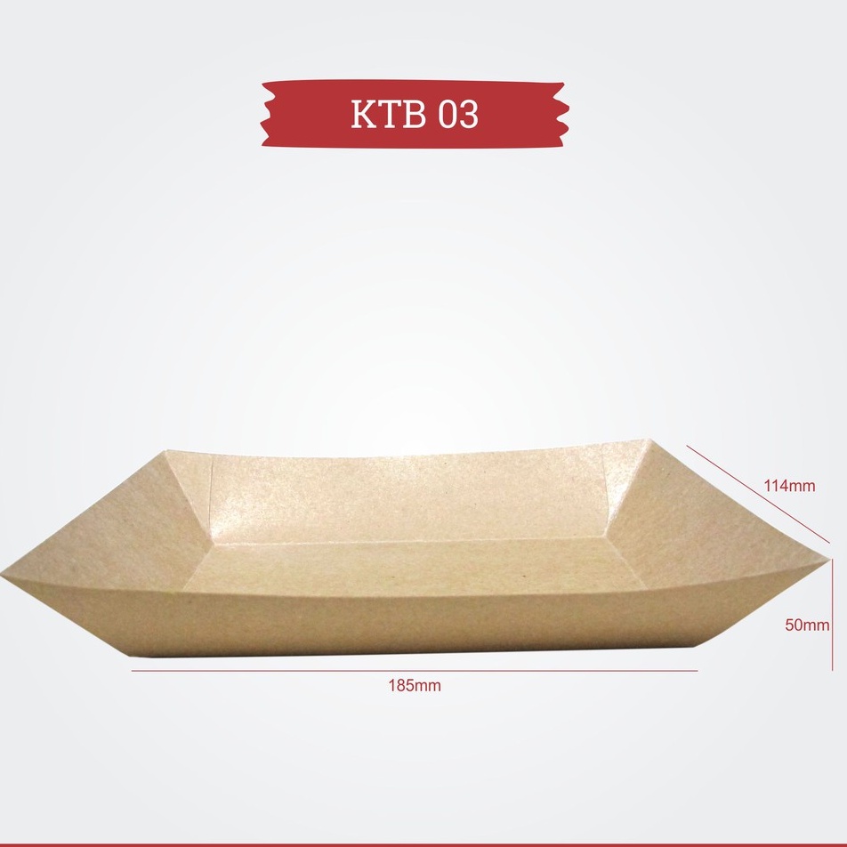 

PAPER TRAY LARGE BROWN KRAFT ( L ) ISI 50 PCS