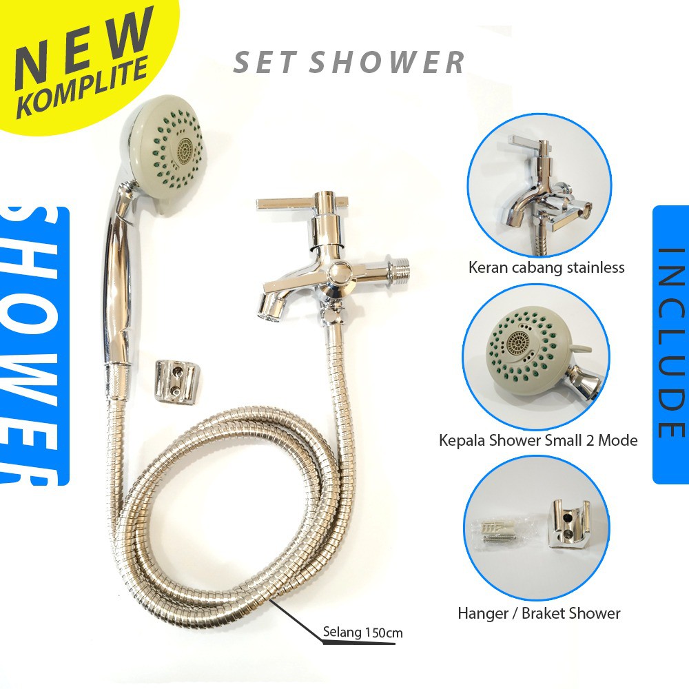 Paket Shower kamar Mandi Hemat Air Murah Hand Shower Turbo Semprotan AIR HandShower Murah