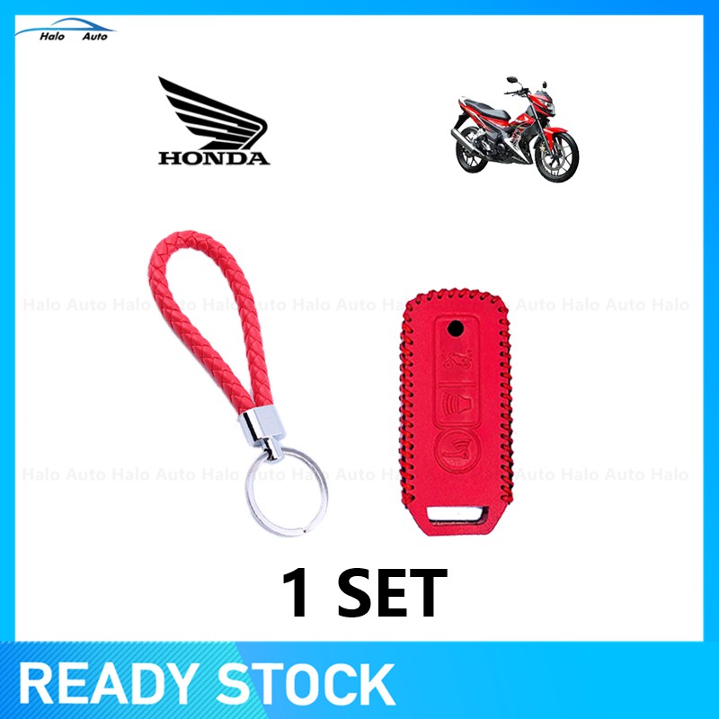 100% Leather Key Cover For Honda Pcx Sh 125 150 Motorcycle Scooter Remote with keychain