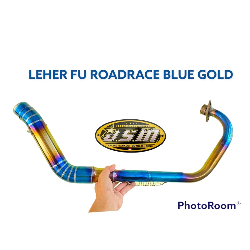 Leher knalpot satria fu blue roadrace