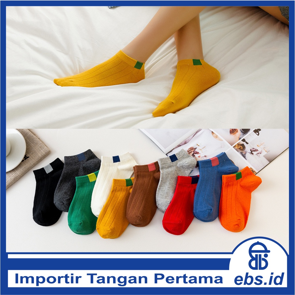 𝗘𝗕𝗦 ✅ KK009 Kaos Kaki (Tanpa Kemasan) Pria Wanita Unisex Tipis Pendek Semata Kaki Motif Petak Fashion Korea Women Sock Import Murah
