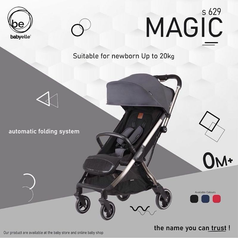 Babyelle Stroller Kereta Dorong Bayi Magic S629 autofold lipat otomatis Makassar