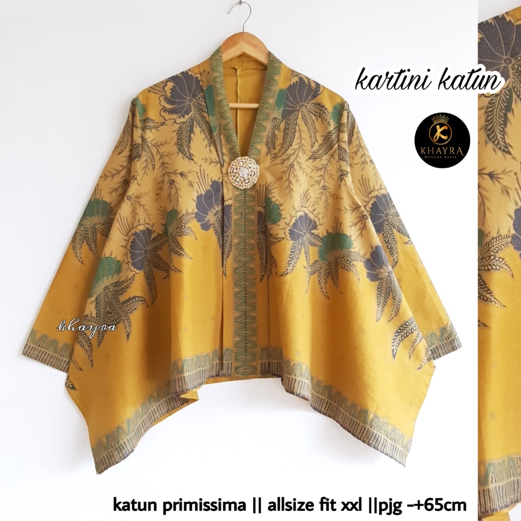 Kartini katun batik solo atasan kerja blus wanita blus modern trendy