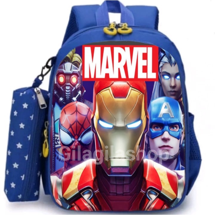 GGS Tas Ransel Sekolah Anak Marvel Lucu Tas Ransel Kain NILON Backpack Untuk Ransel Cowok Tas Ransel Backpack anak lakikali 2022