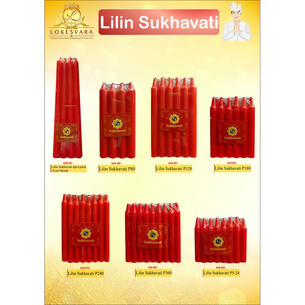 Lilin Puja Sembahyang Parafin Sukhavati Merah