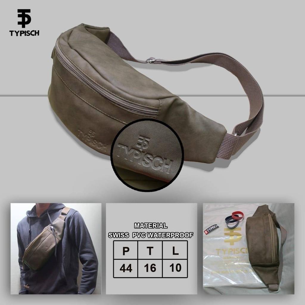 WEISTBAG ANTI AIR ORIGINAL TYPISCH DARK GREY - TAS PINGGANG - BONUS GELANG DAN STIKER