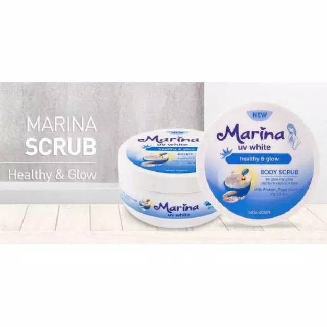 Marina Scrub UV White Healthy & Glow Lulur Biru