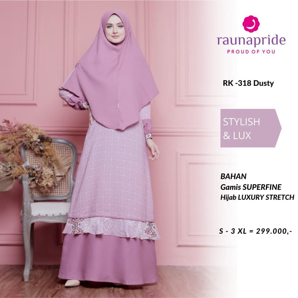 GAMIS RAUNA RK 318 DUSTY PINK STYLISH DAN MEWAH