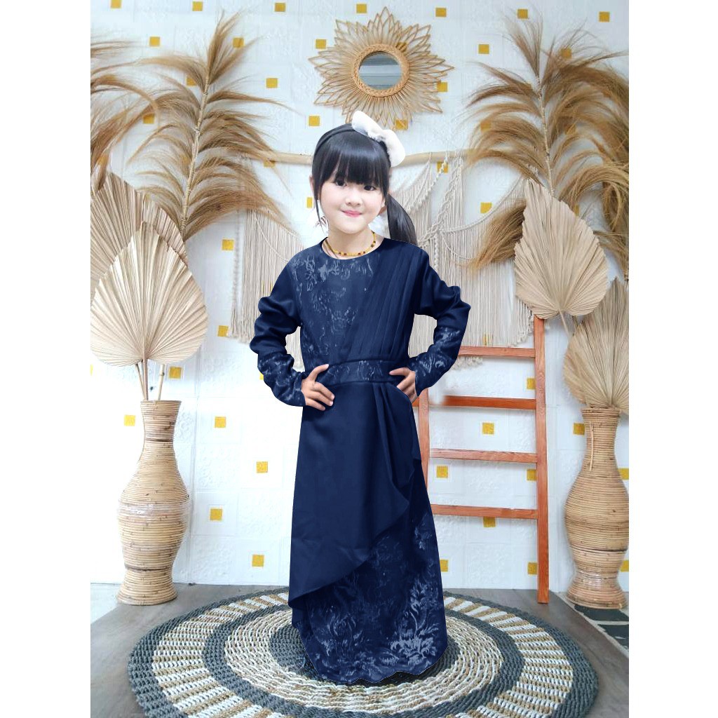 Gamis RenaKid  / GAMIS BRUKAT ANAK/GAMIS KONDANGAN ANAK/GAMIS ANAK BAHAN MOSCREPE KOMBINASI TILE/GAMIS SERAGAM