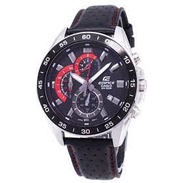 CASIO EDIFICE EFV-550L-1AVUDF JAM TANGAN PRIA CHRONOGRAPH MEN BLACK DIAL BLACK LEATHER Strap