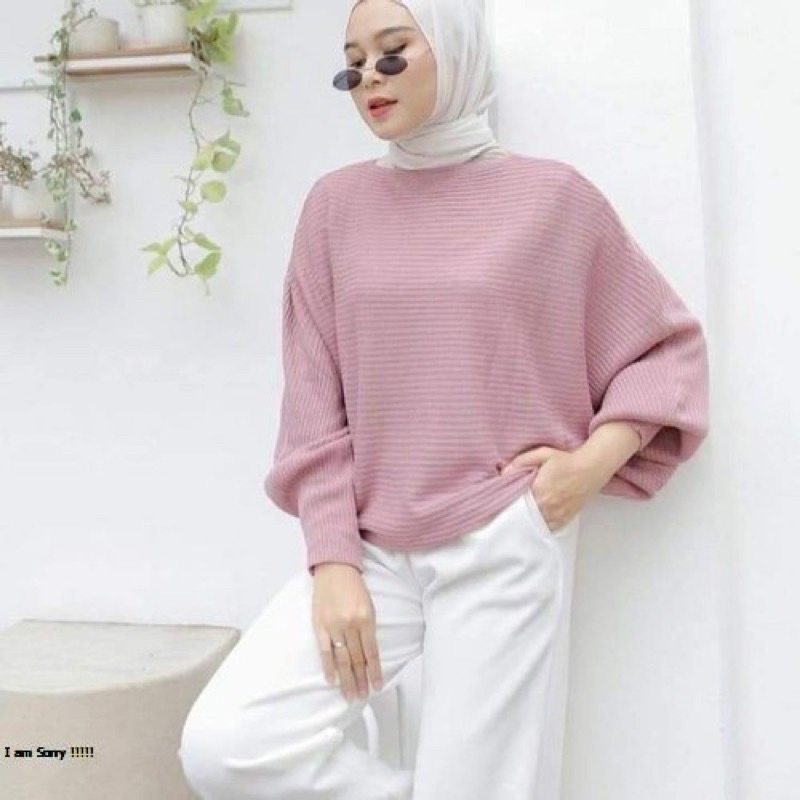 LASPERAL BLUSE BATWING RAJUT / ATASAN RAJUT BATWING