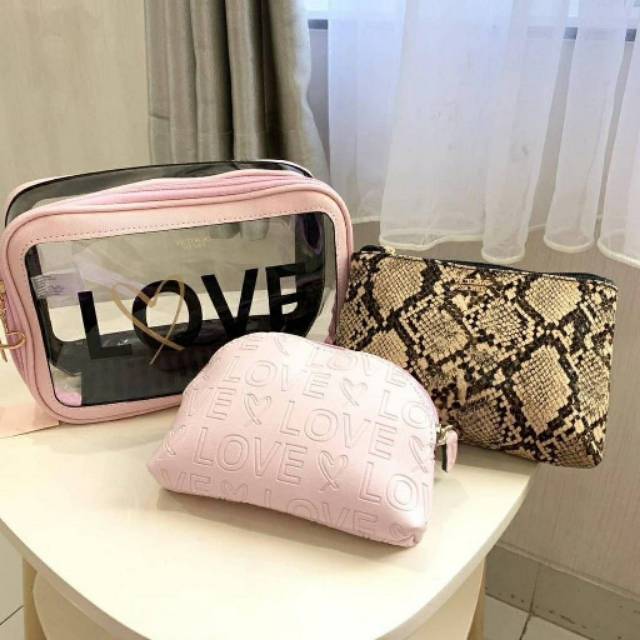 Set 3in1 Dompet Victoria's Secret original
