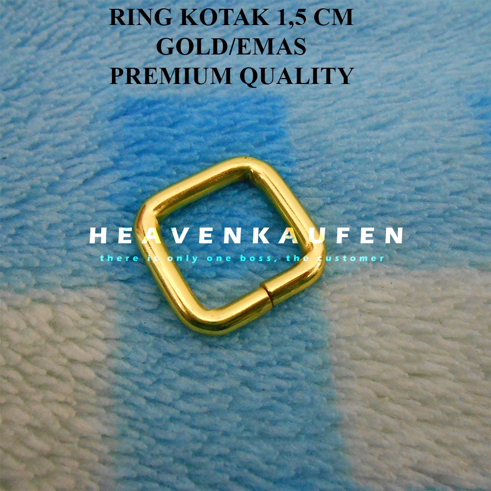 Ring Kotak Gold / Emas 1,5 cm Tebal 3,5 mm Kualitas Premium