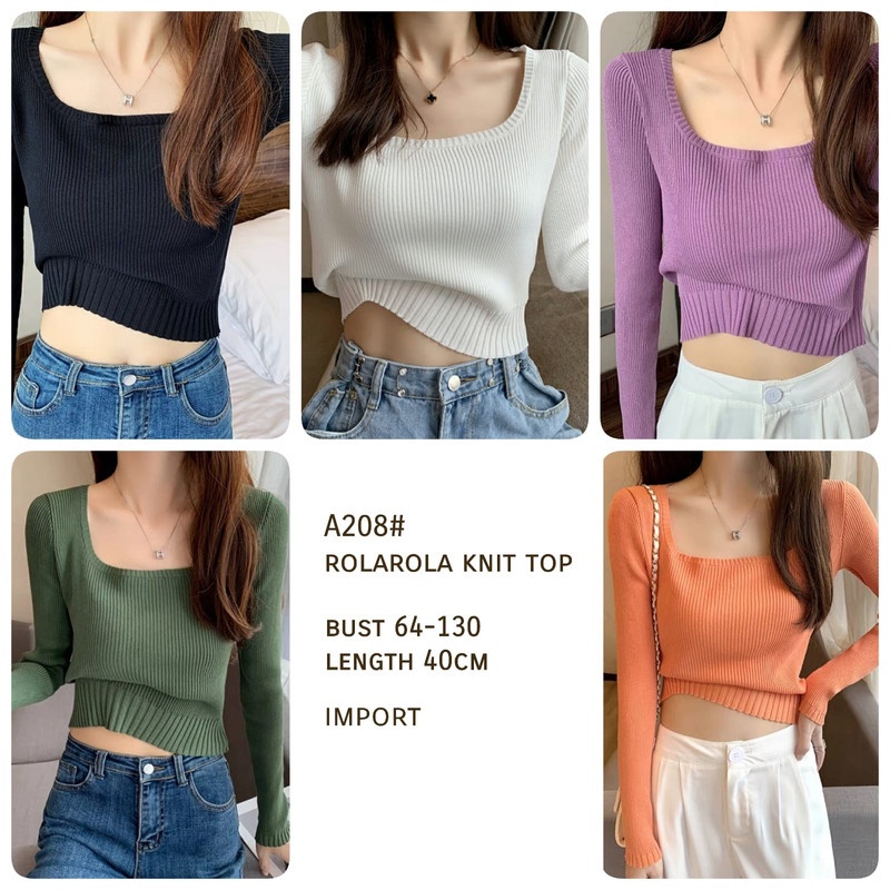 03 A208# rolarola knit top