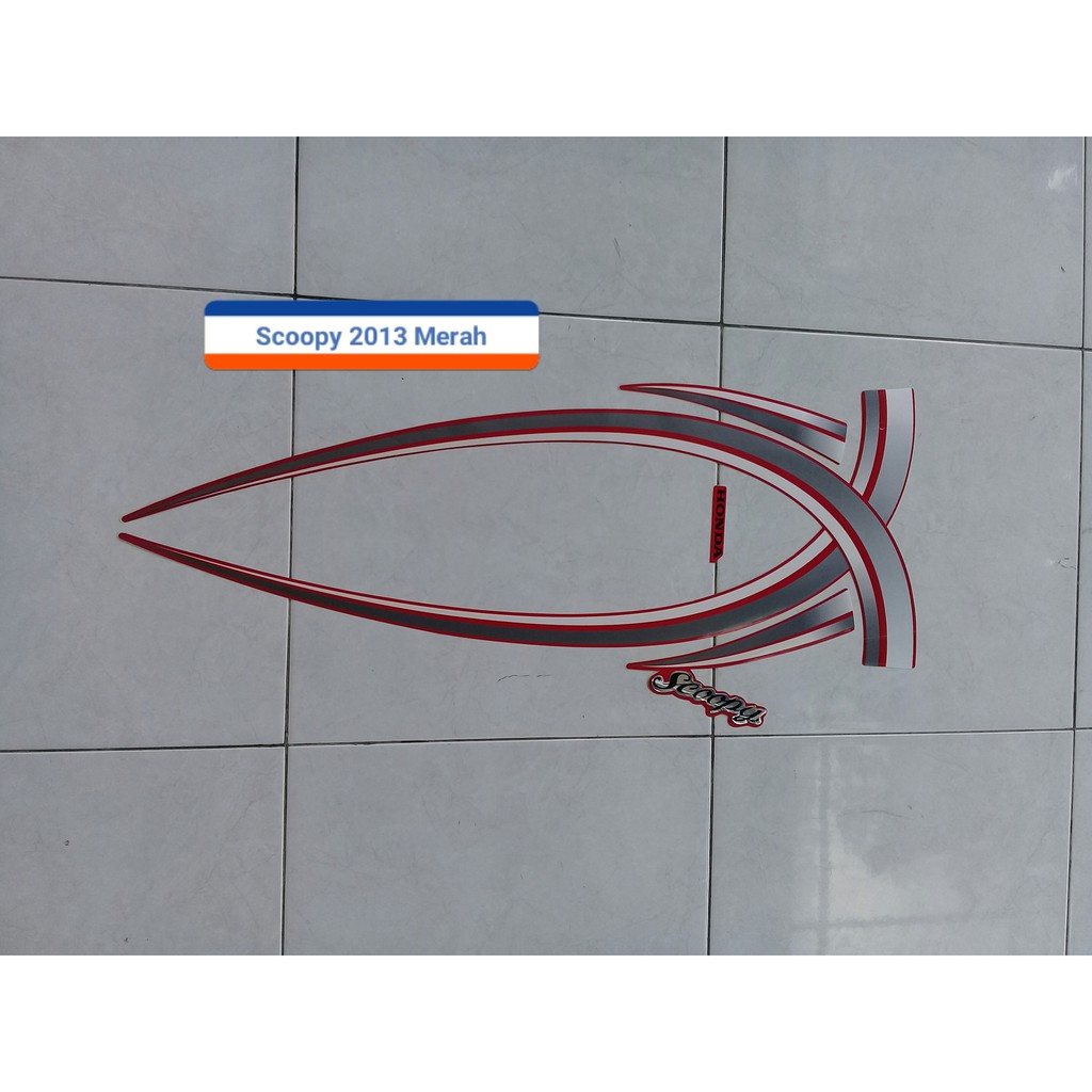 Stiker Motor Honda Scoopy 2012 Merah