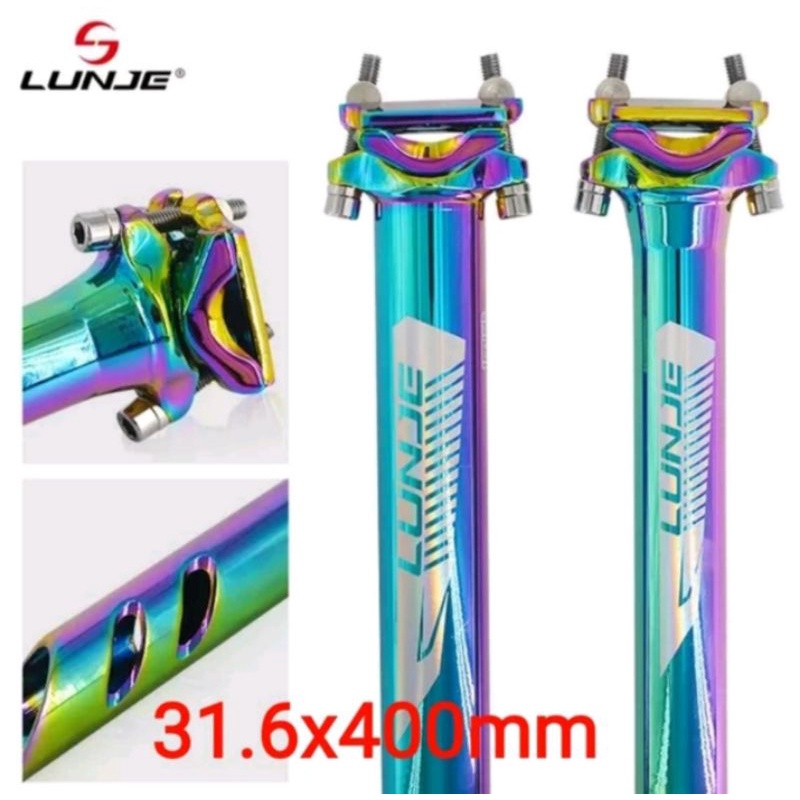 Lunje Seatpost 31.6 mm Panjang 400 mm Seatpost Tiang Sadel Sepeda Rainbow