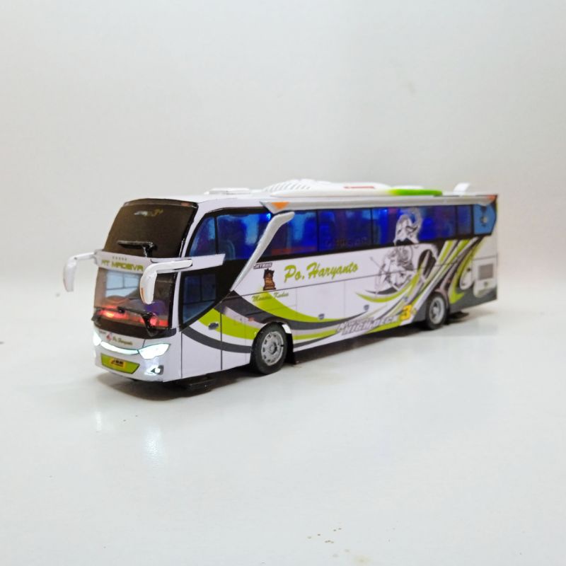 Miniatur bus Po Haryanto At Madeva body Jb3 Full lampu