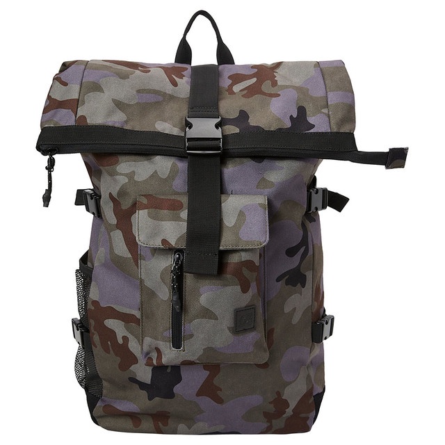 DC Shoes Men Roll Up Bag 2 Backpack Woodland Camo Castlerock ADYBP03088
