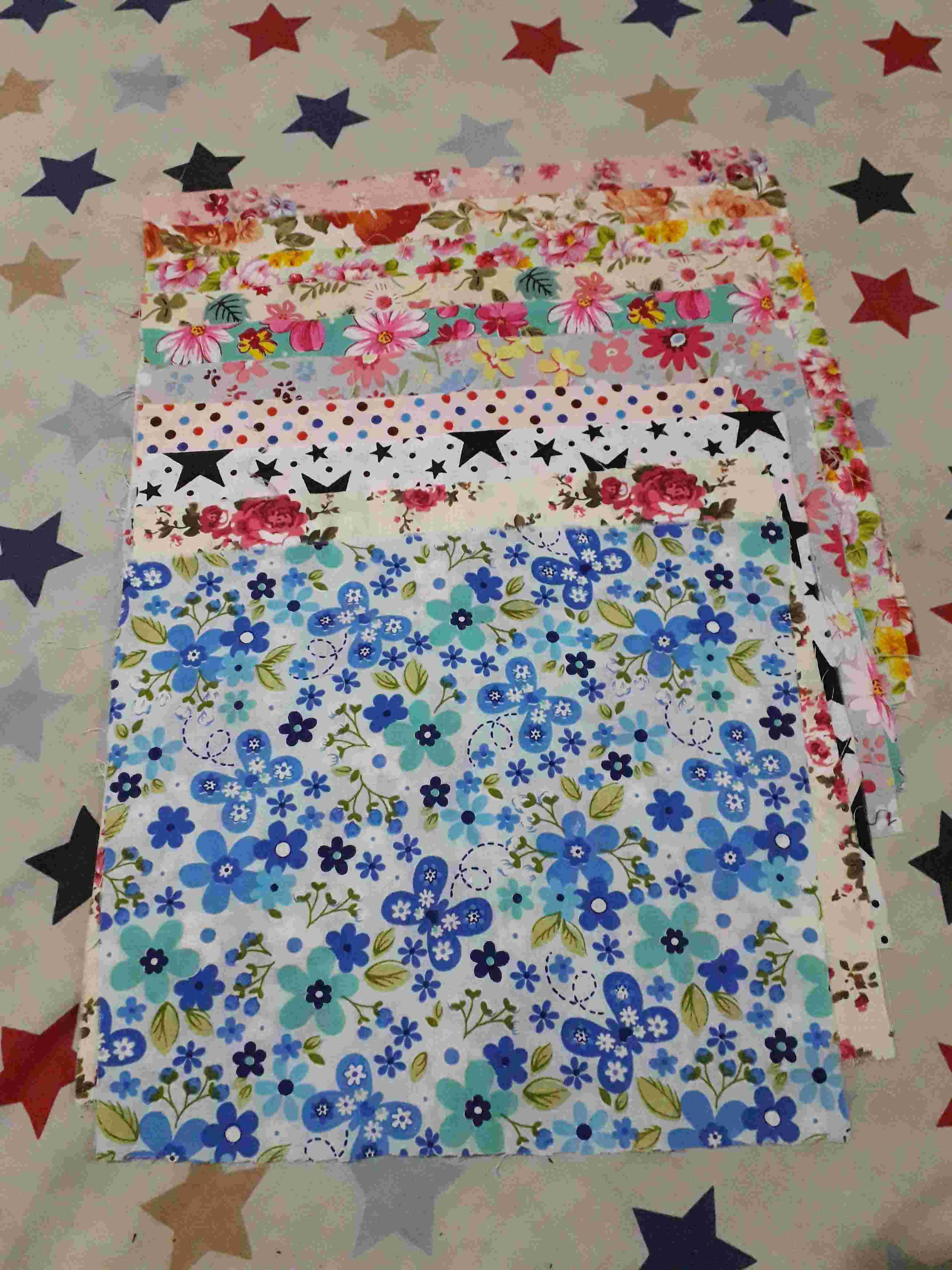 Kain Perca Katun Ukuran 25x20cm (paket) 1 Paket = 10 Lembar Kain