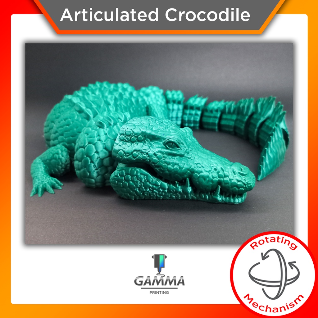 Articulated Crocodile Toy Mainan Anak Buaya Fleksibel Artikulasi