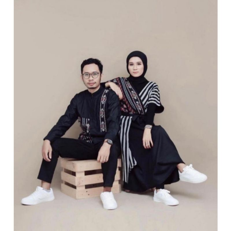 Baju tenun couple - ANDIN HIJAU - tenun - baju tenun - baju prewedding - baju kondangan - baju etnik - kemeja tenun - baju couple - couple tenun - couple etnik