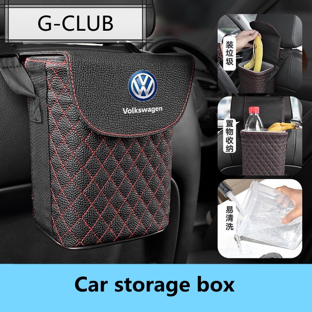 (G-CLUB) Tempat Sampah Bahan Kulit Tahan Air Untuk Mobil Volkswagen