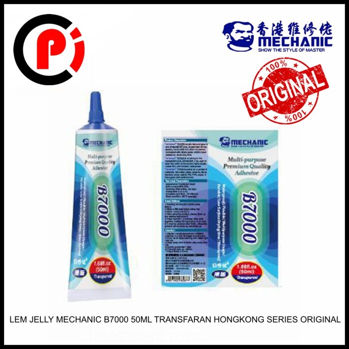 Mechanic B7000 Lem Jelly Touchscreen Hongkong Series 50mL Warna Bening