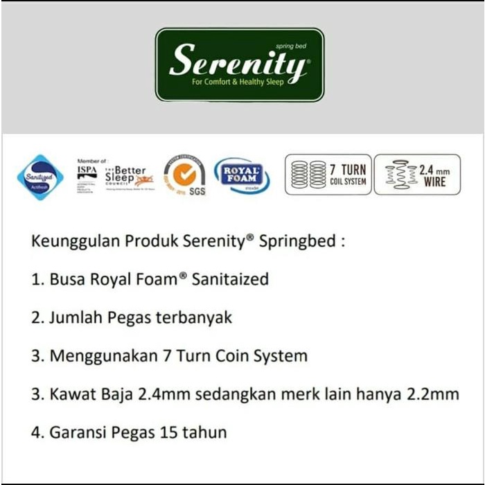 Kasur Spring Bed Elite Serenity Superstar 180x200