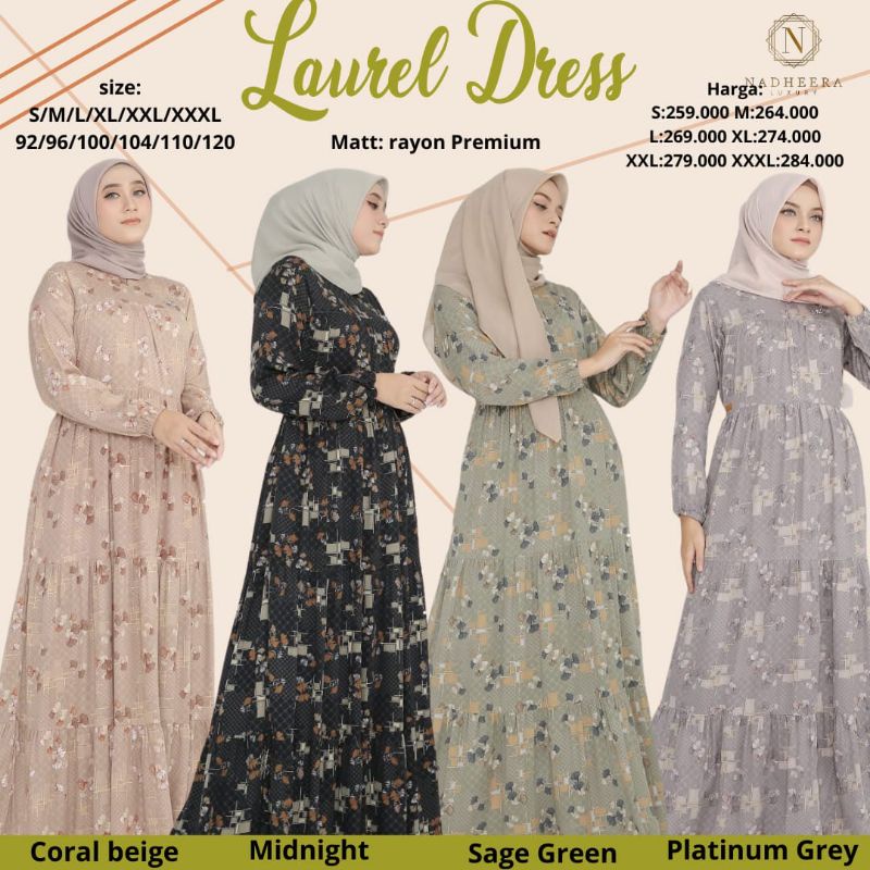 LAUREL DRESS NADHEERA LUXURY DAILY DRESS RAYON PREMIUM