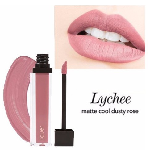 JOUER Liquid Lipstick Lychee ( matte cool dusty rose )